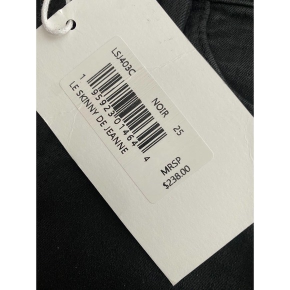 FRAME Le Skinny De Jeanne Denim Ankle Jeans in Black waist 25" coated finish - Picture 9 of 10